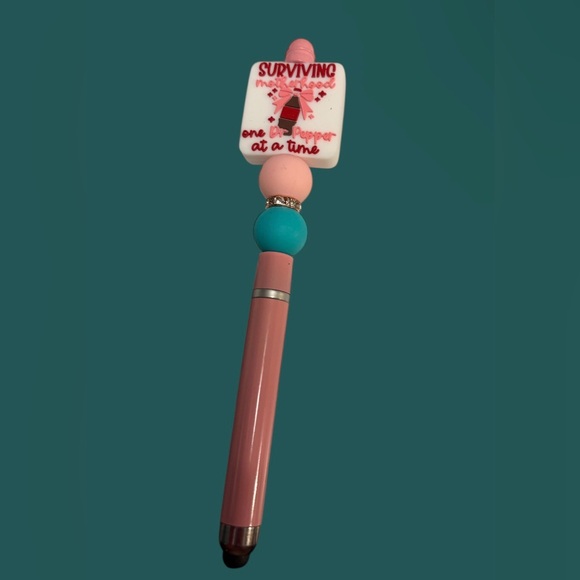 Dr. Pepper Beaded Keychain and Stylus Set - Picture 4 of 5